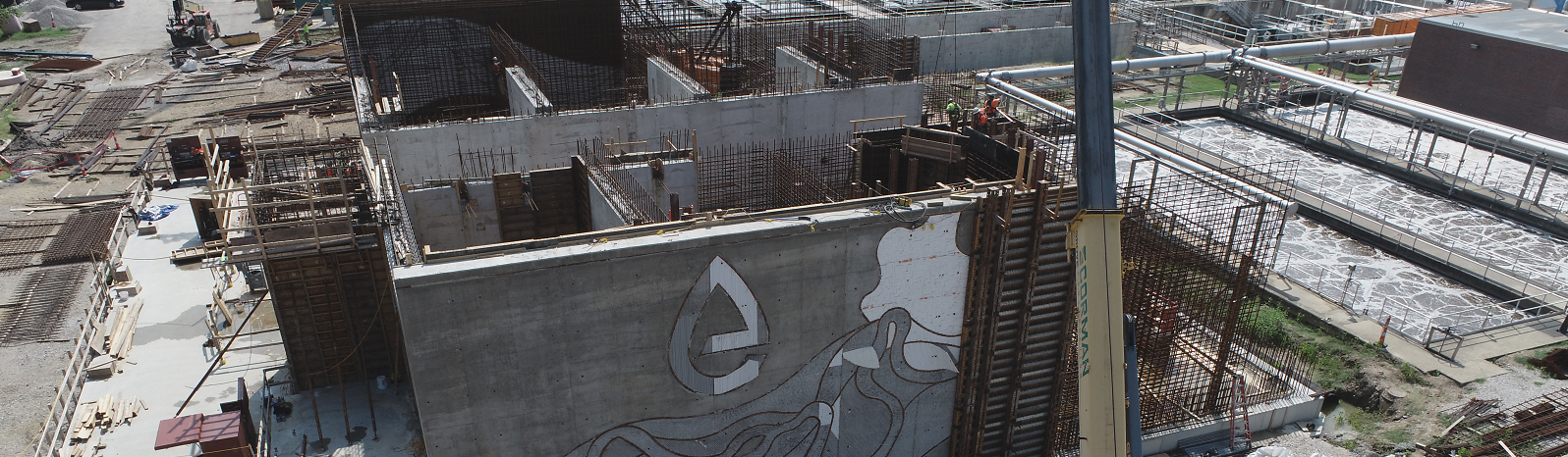 Construction of the water treatment plant