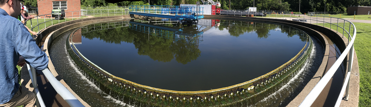 Panoramic view of a water tank.